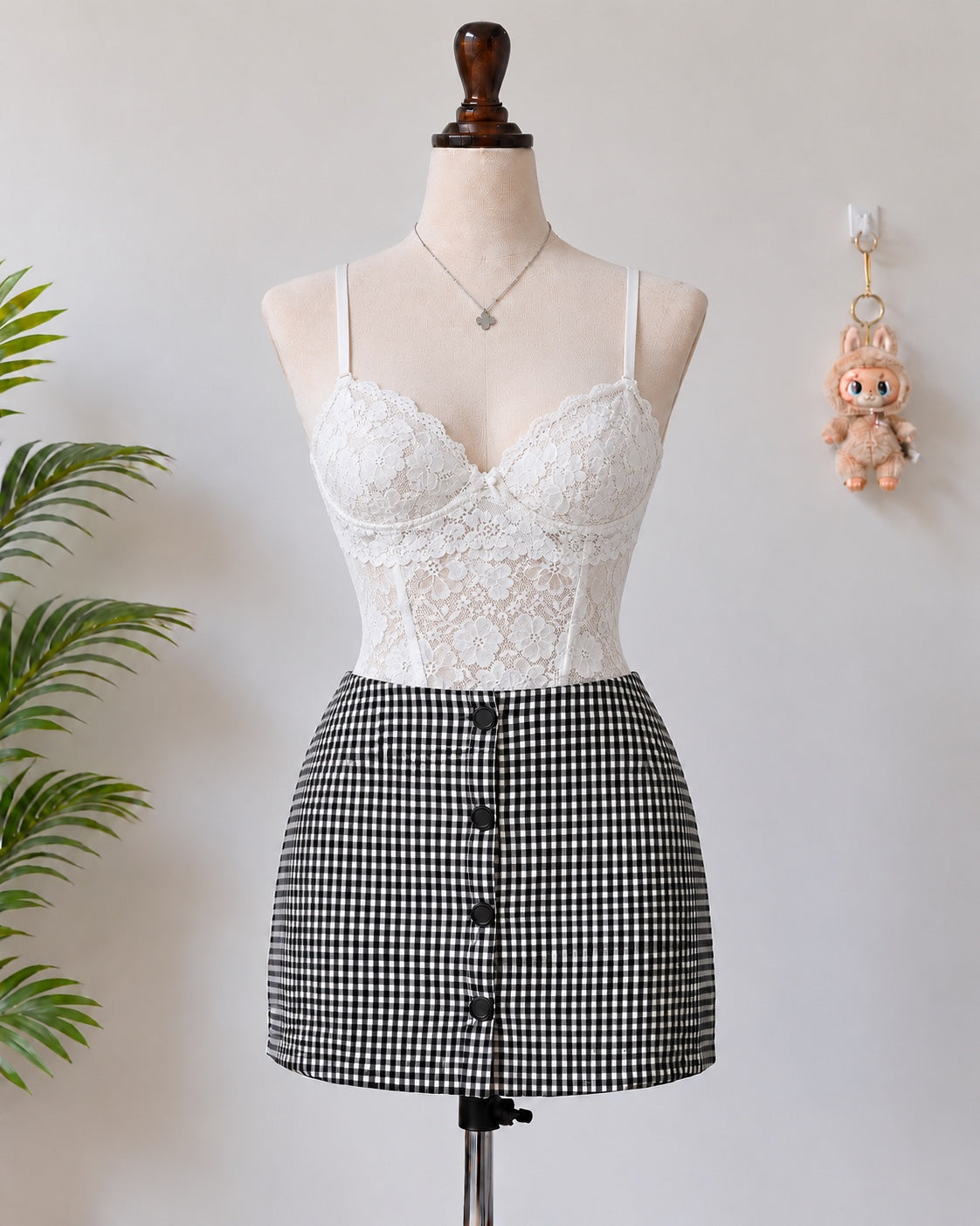 White Floral Lace Bustier Bodysuit