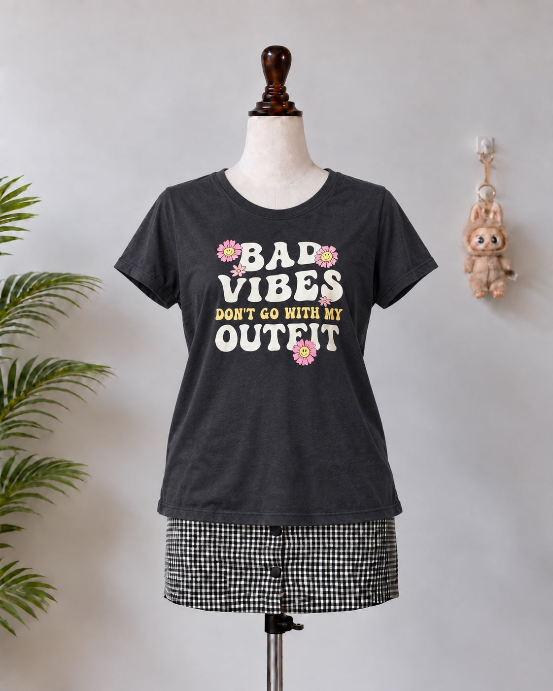 Black Bad Vibes Graphic T-Shirt - N-6