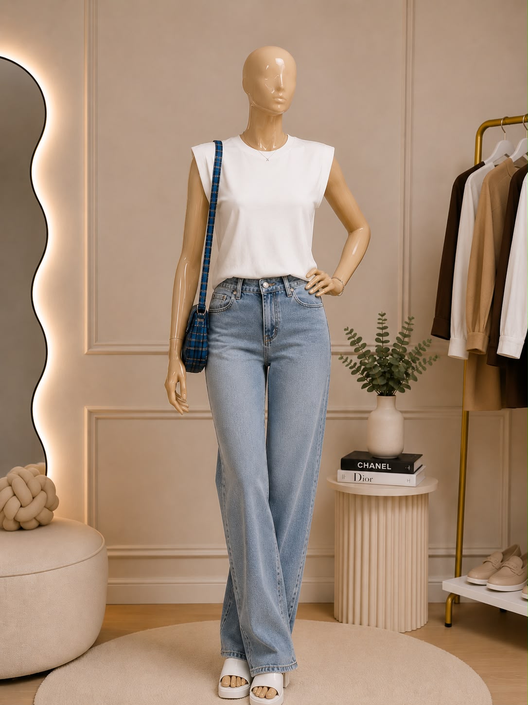White Sleeveless Top
