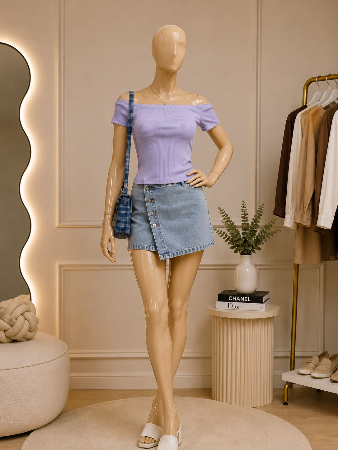 Lilac Off-Shoulder Top