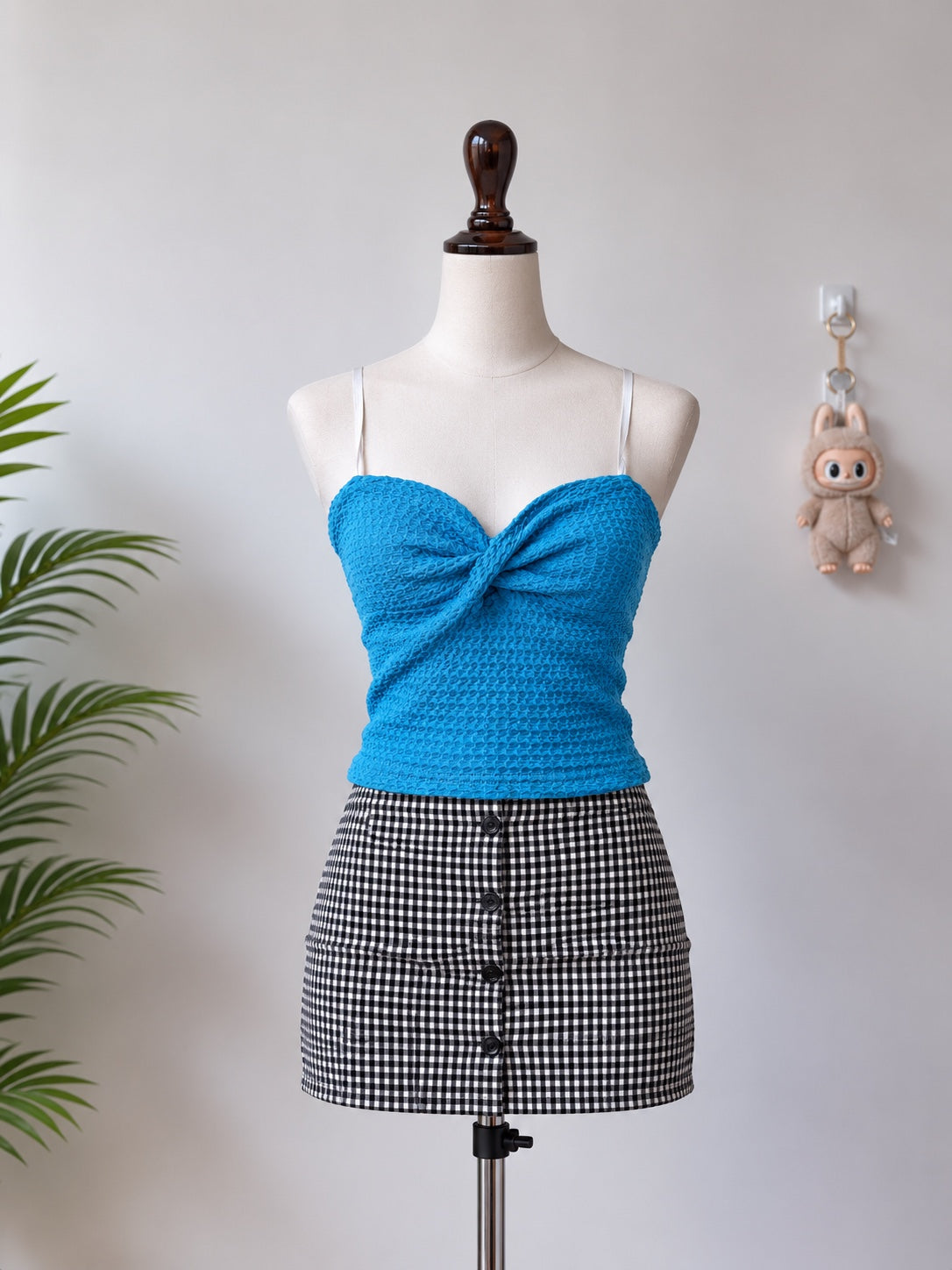 Blue Twist Front Top
