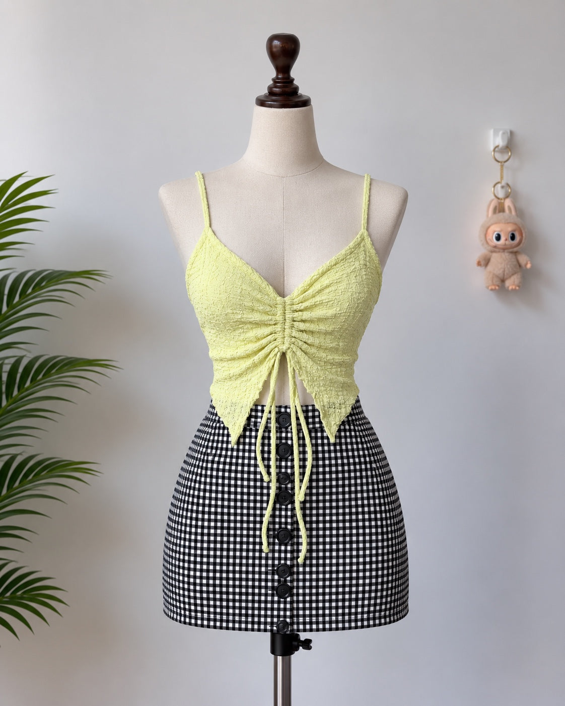 Pale Yellow Ruched Camisole