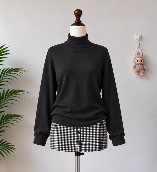 Black Turtleneck Top