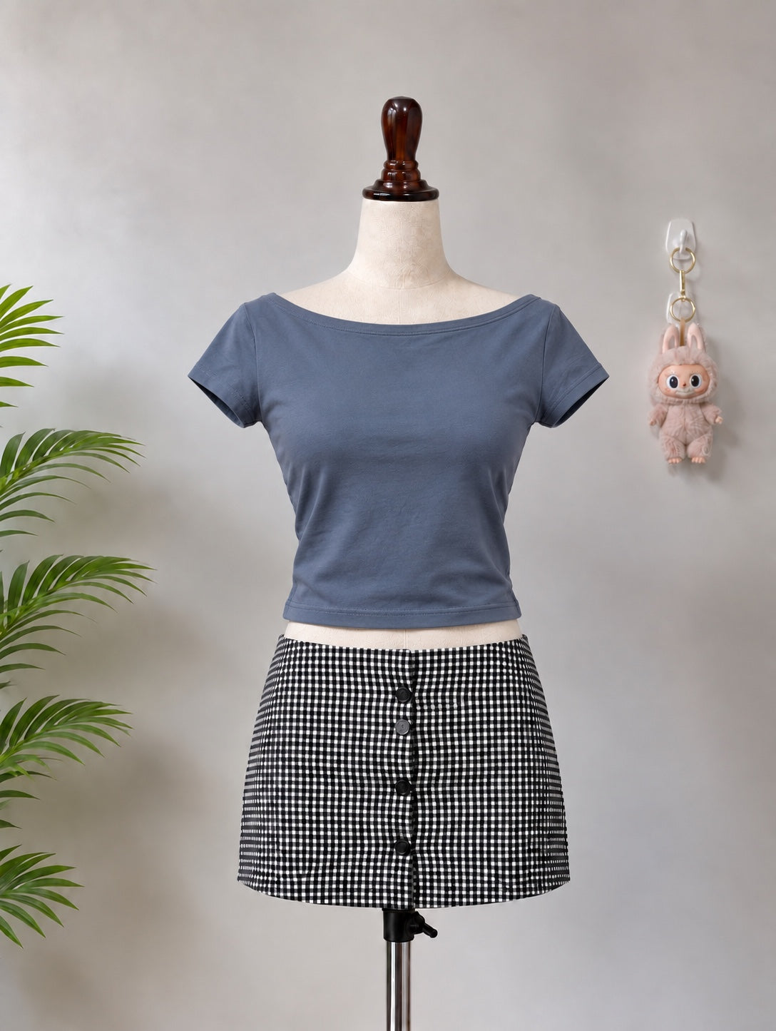 Slate Blue Boat Neck Top