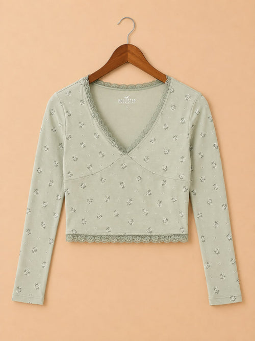Sage Green Crop Top