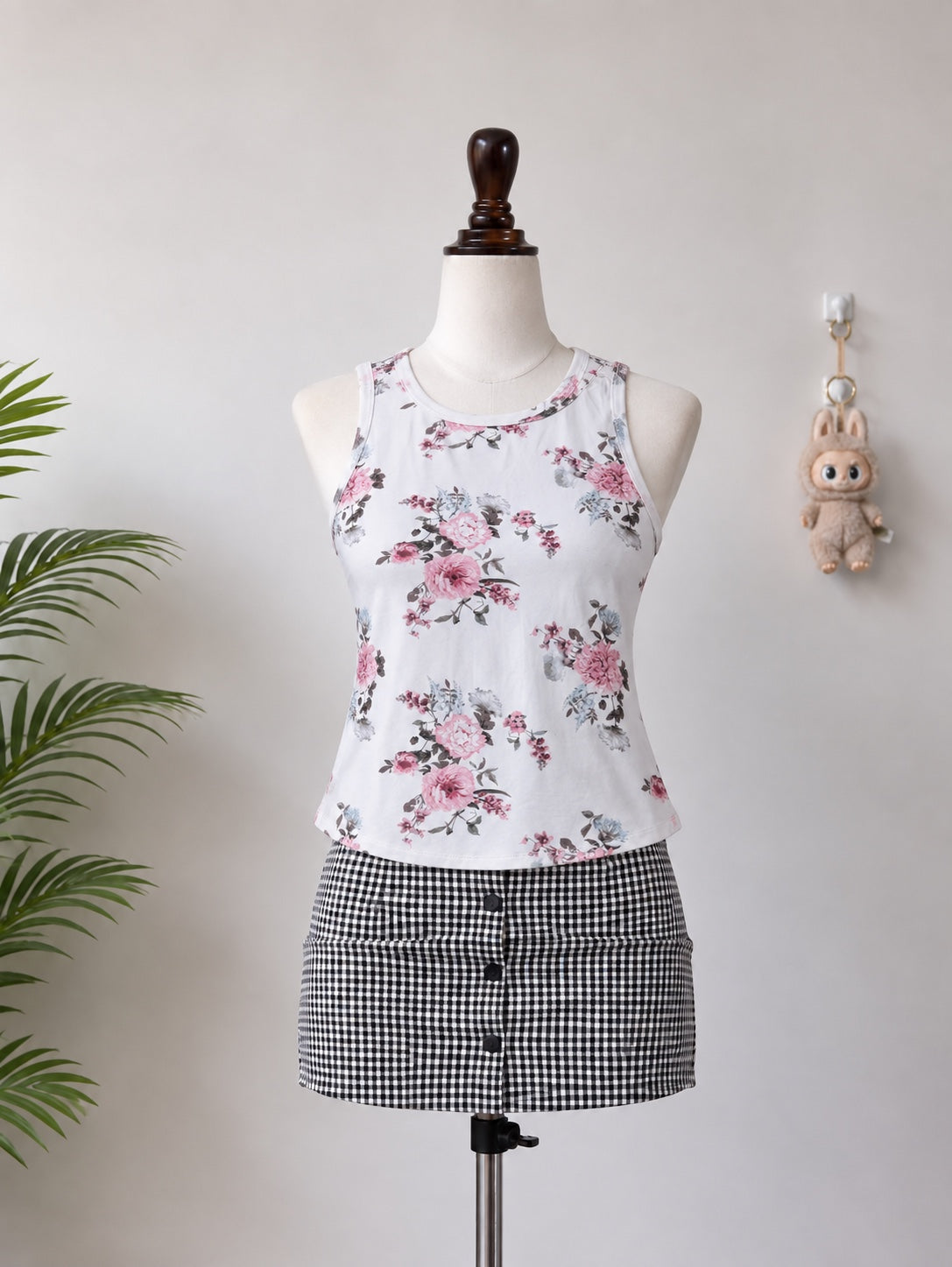 White Floral Tank Top