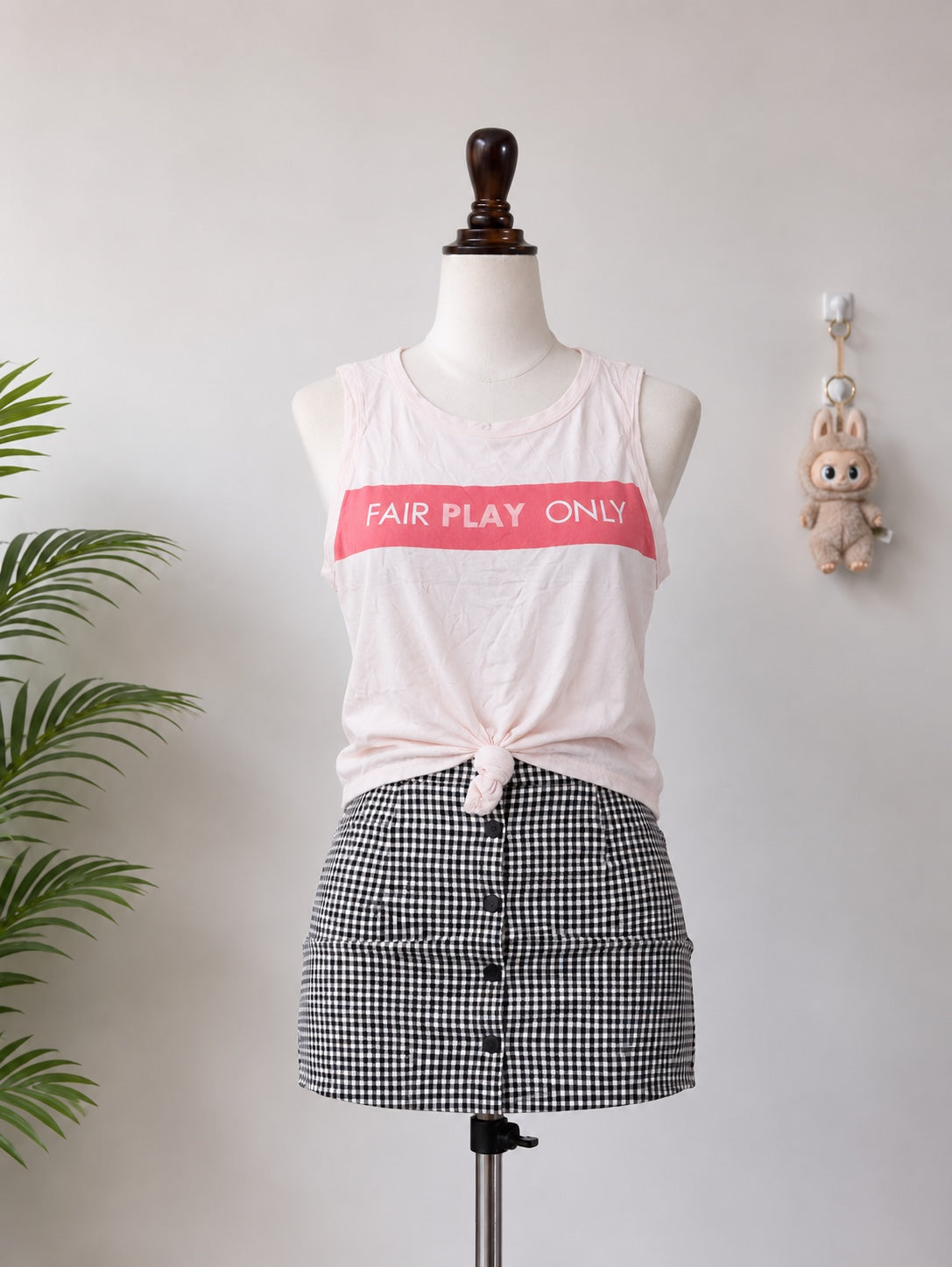 White Fair Play Graphic Tank Top