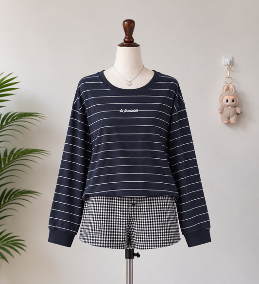 Navy Stripe Sweatshirt
