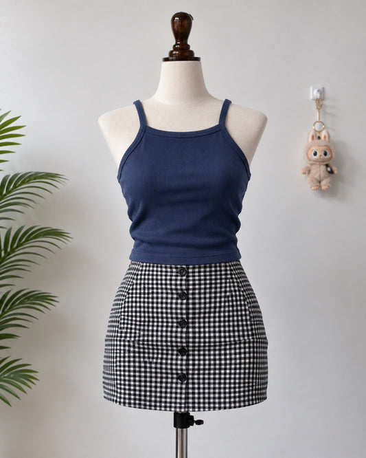 Navy ribbed cami top