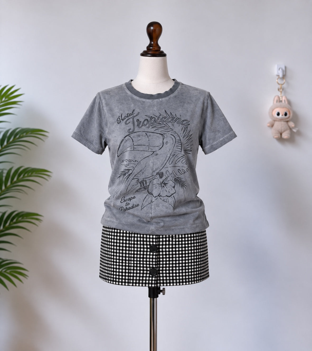 Grey Tropical Graphic Tee