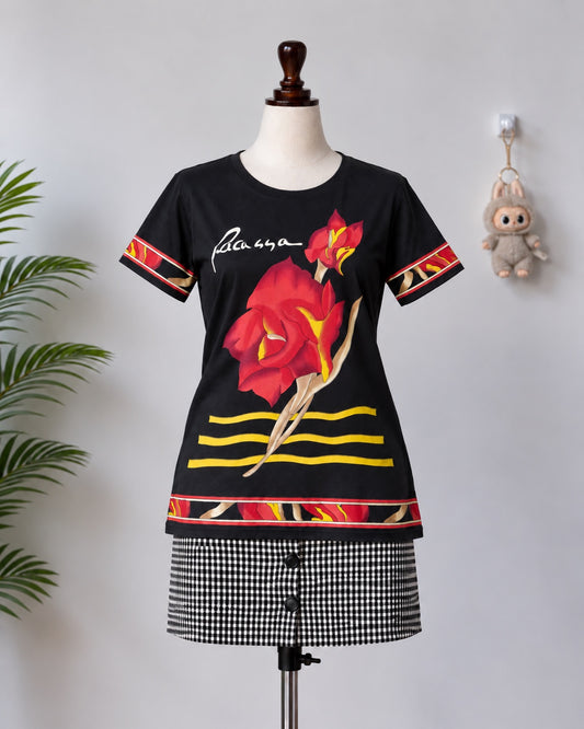 Black Floral Graphic Tee