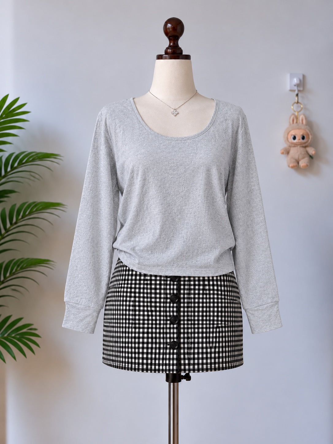 Light Grey Long Sleeve Top