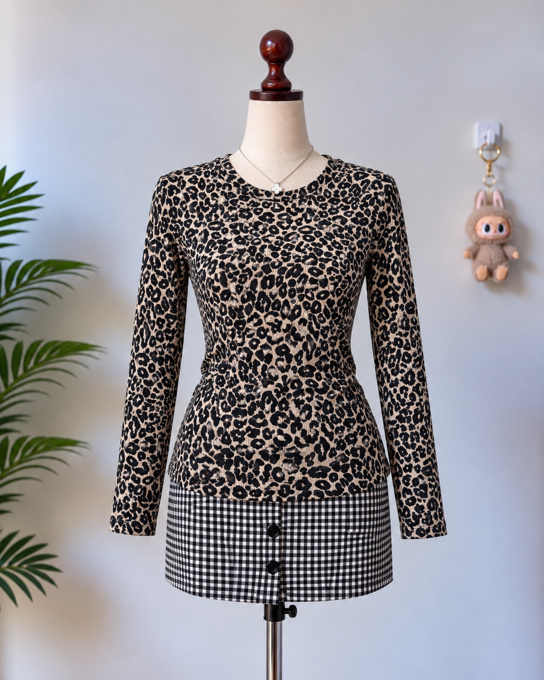Leopard Print Long Sleeve Top