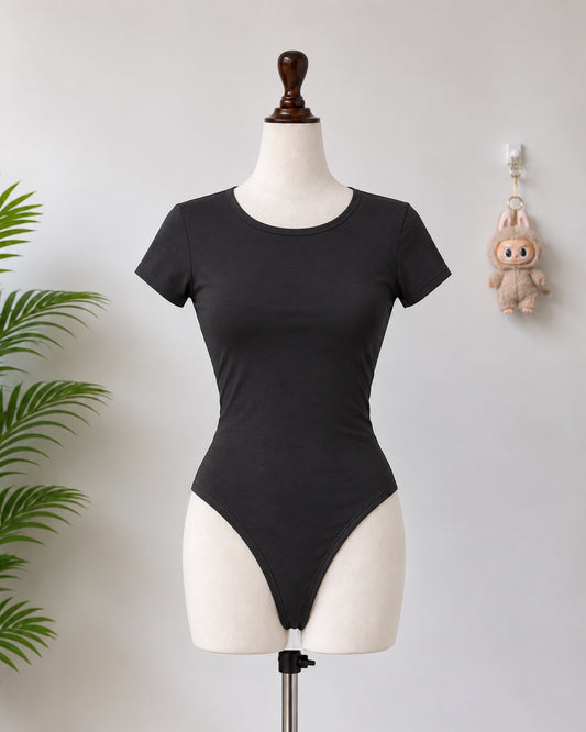 Black Short Sleeve Bodysuit