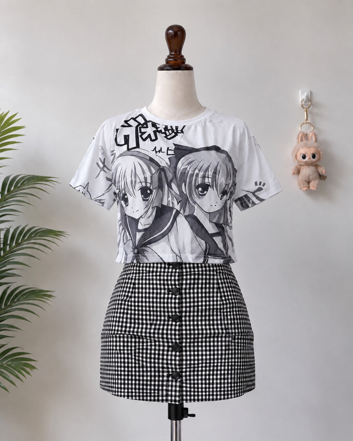 White Anime Graphic T-Shirt