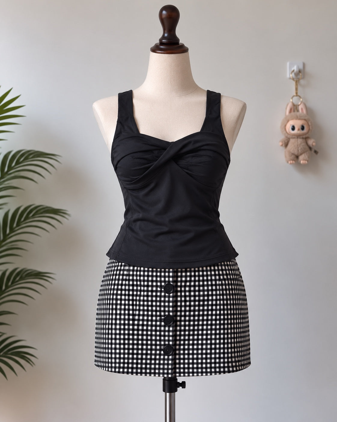 Black Twist Front Sleeveless Top