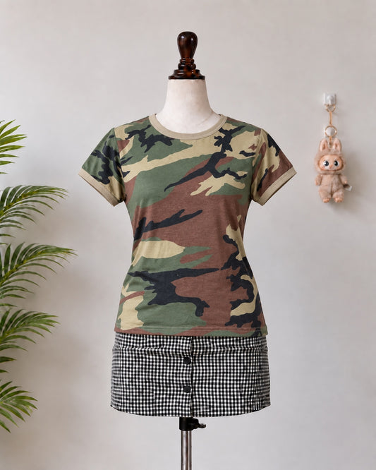 Green Camouflage Print T-Shirt - N-5