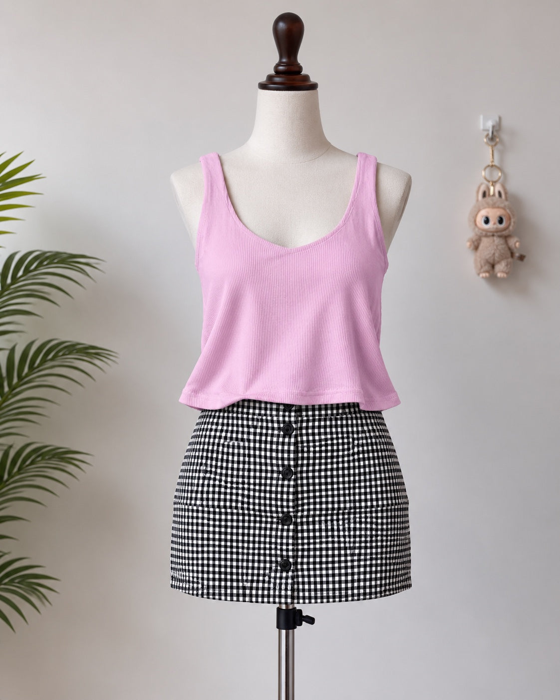 Pink Ribbed Relaxed Tank Top