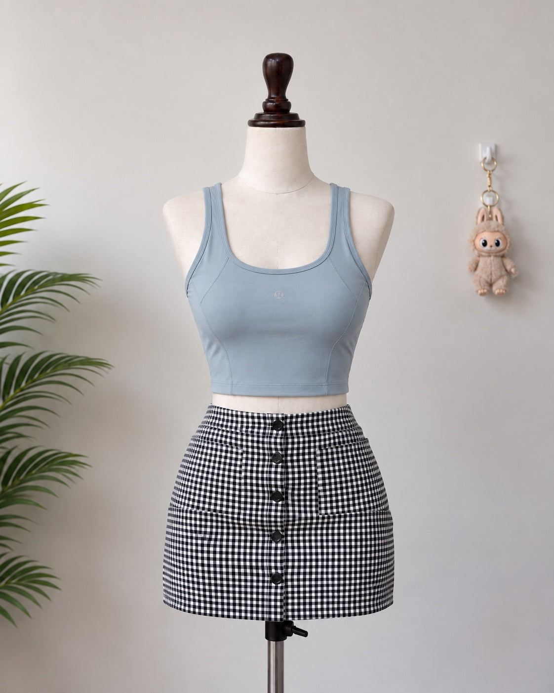 Powder Blue Athletic Crop Tank Top