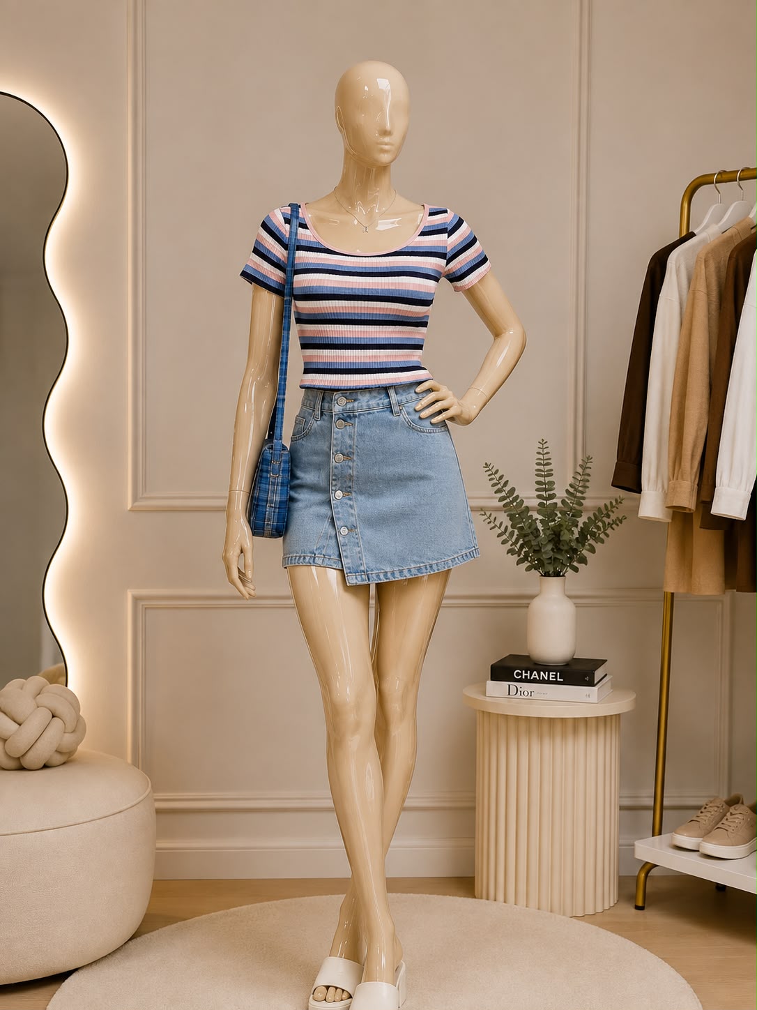 Multicolor Stripe Crop Top