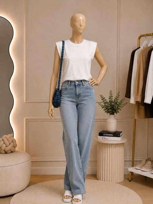 White Sleeveless Top