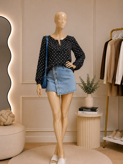 Black Polka Dot Top