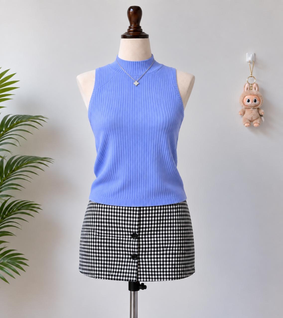 Blue sleeveless top