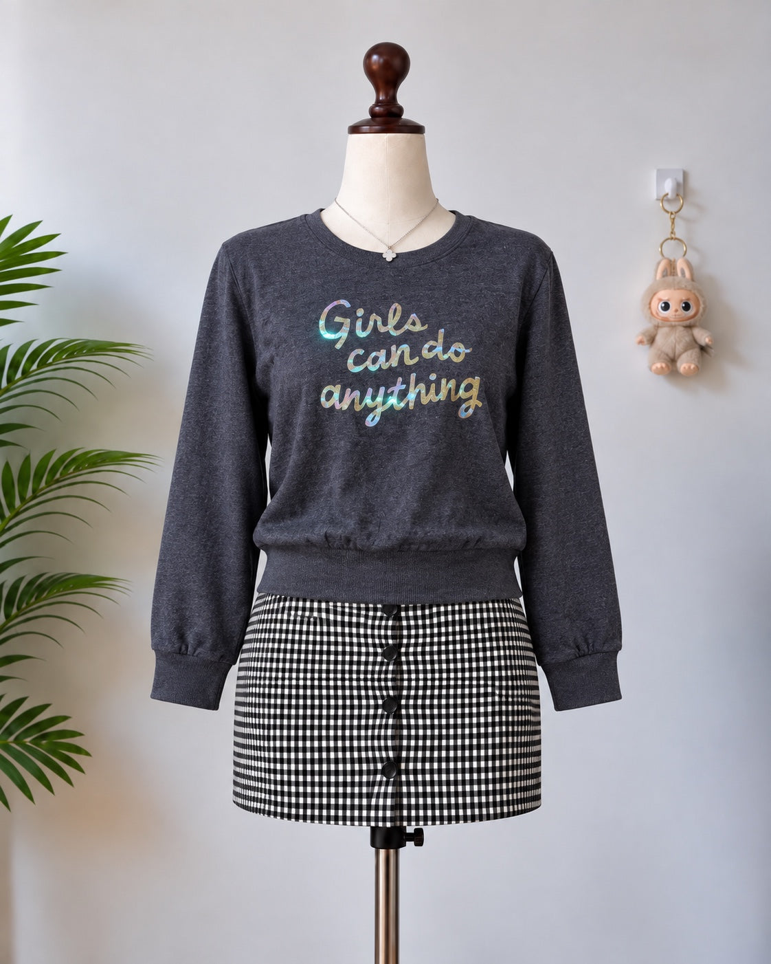 Charcoal Girls Can Do Anything sweatshirt