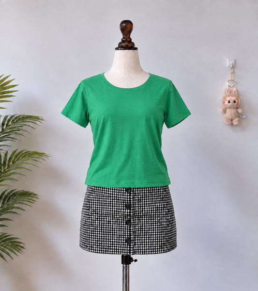 Green Basic Crop T-Shirt