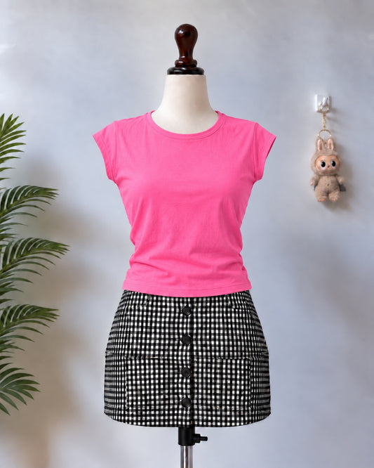 Hot pink fitted T-shirt