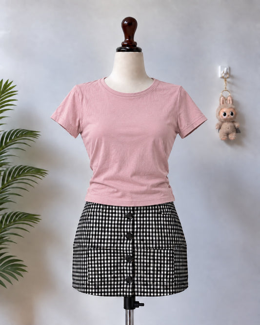 Dusty pink short sleeve T-shirt