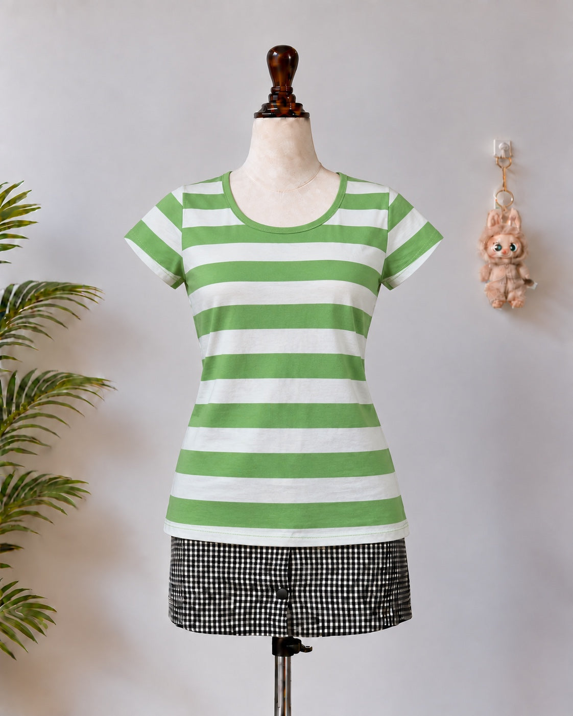 Green White Striped T-Shirt