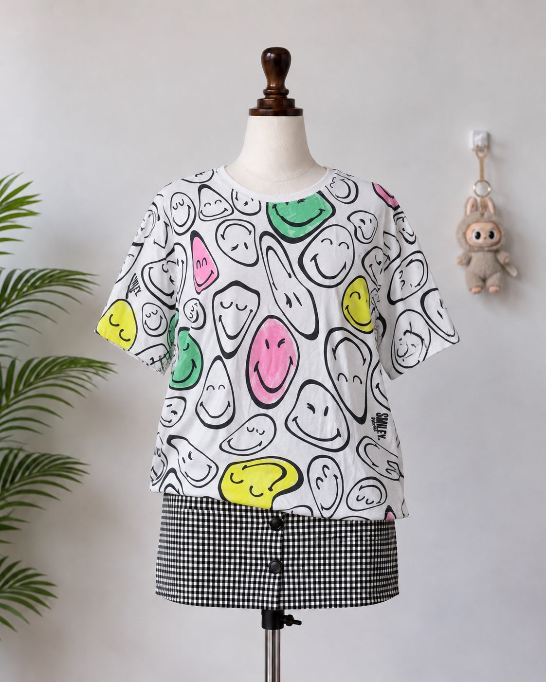 Multicolor Smiley Print T-Shirt