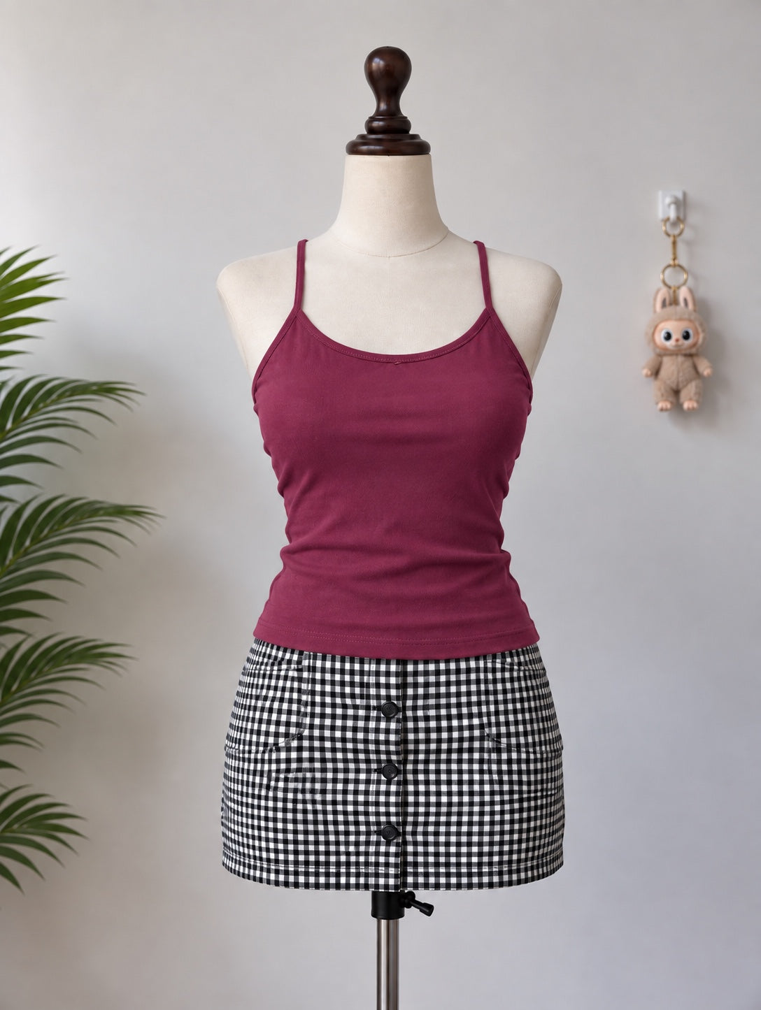 Burgundy Spaghetti Strap Cami Top