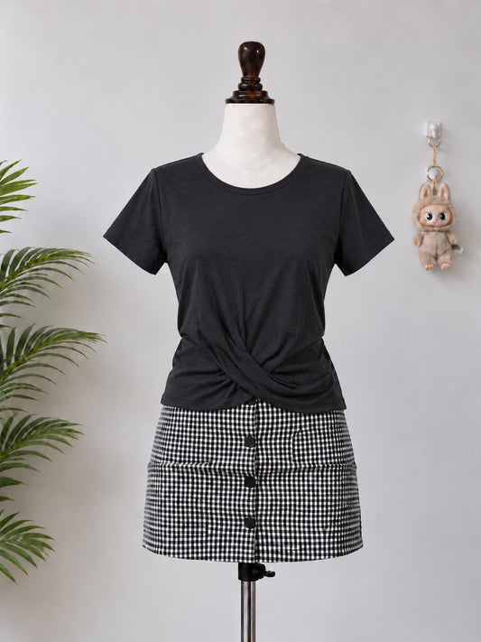 Black Twist Front T-Shirt