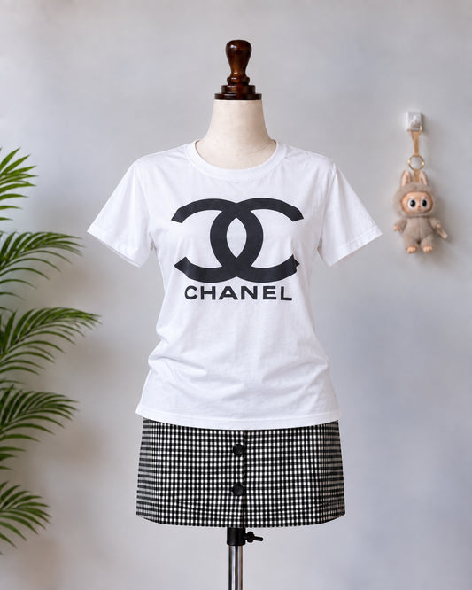 White Logo Graphic T-Shirt