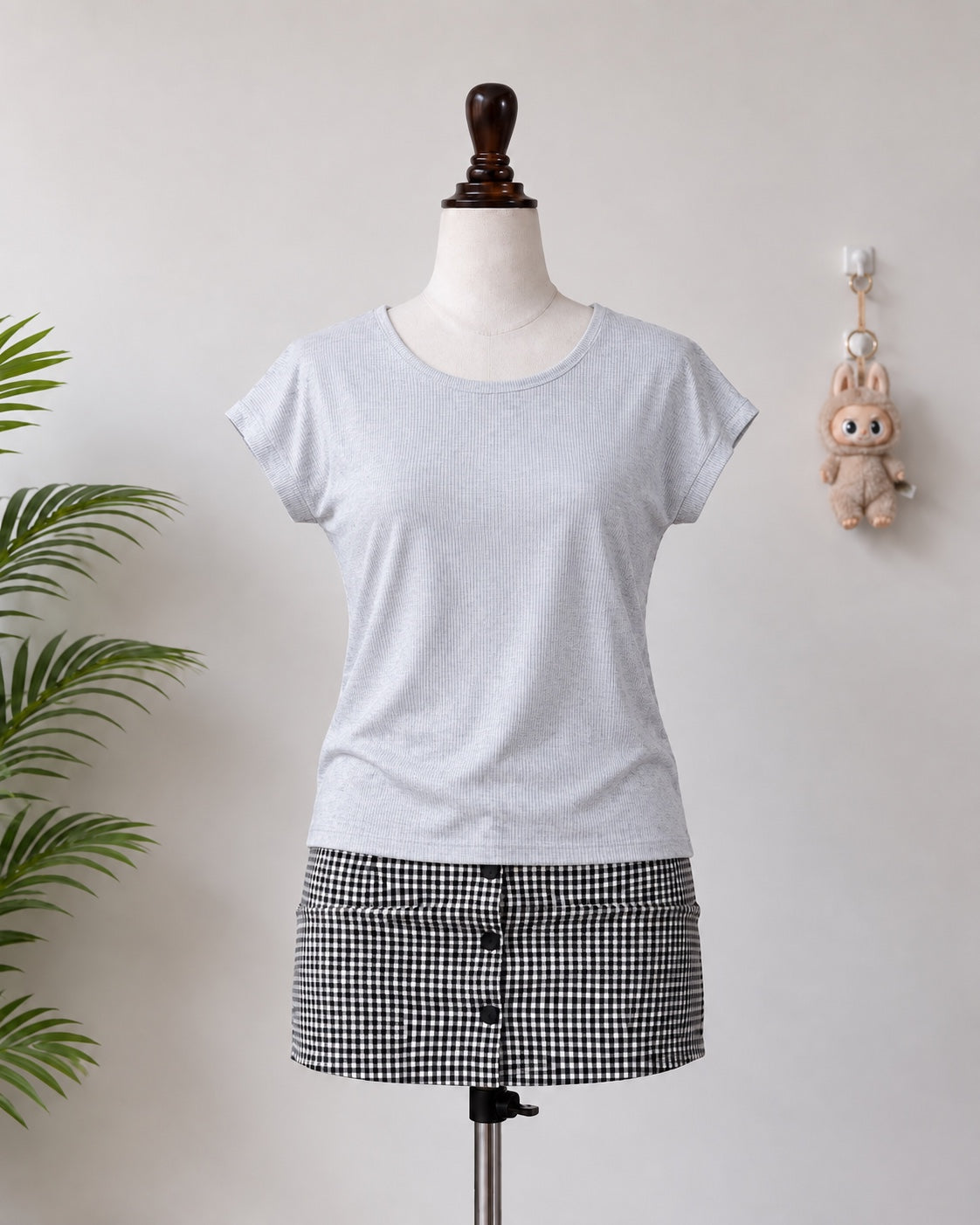 Light Grey Ribbed T-Shirt