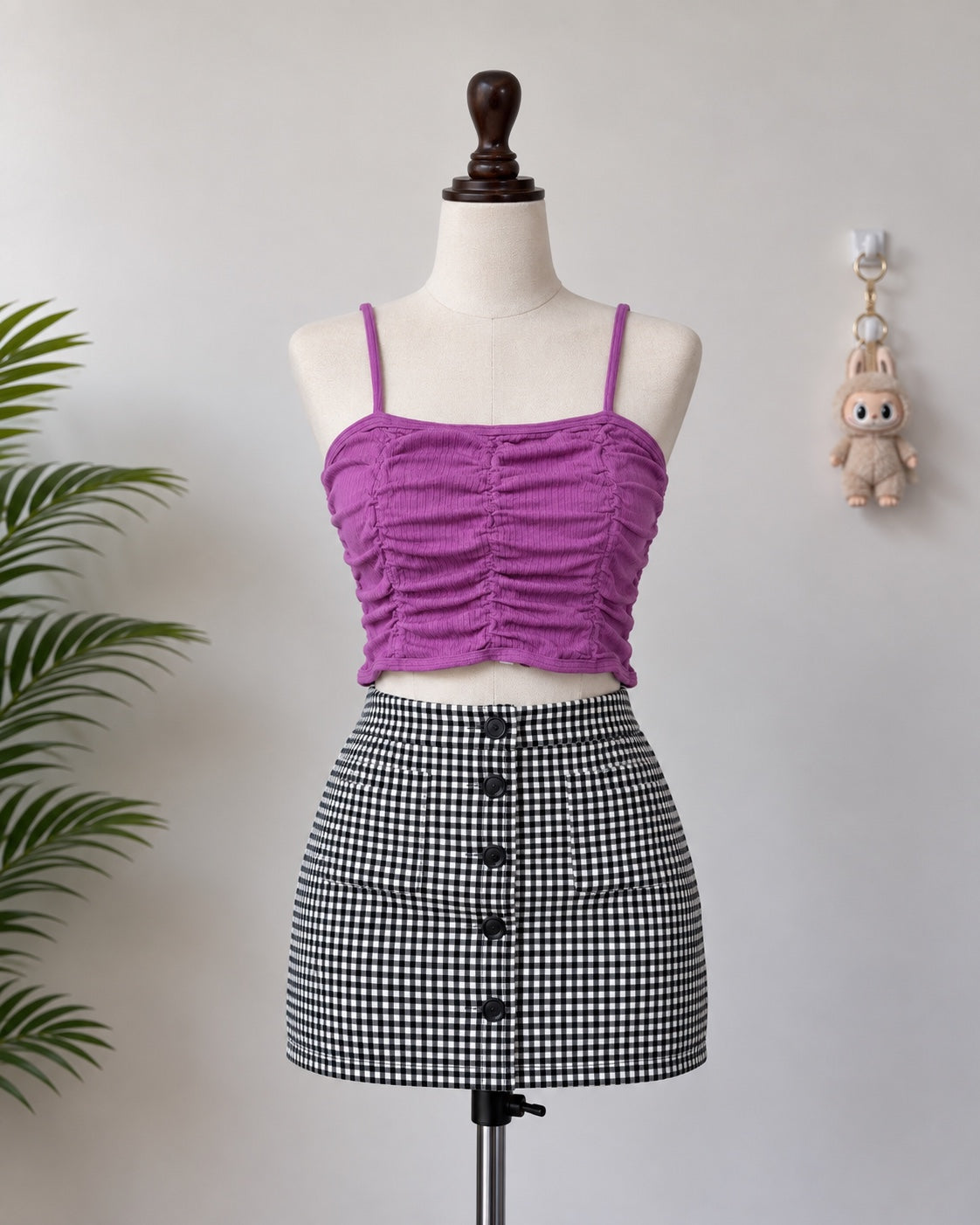 Purple Ruched Crop Top