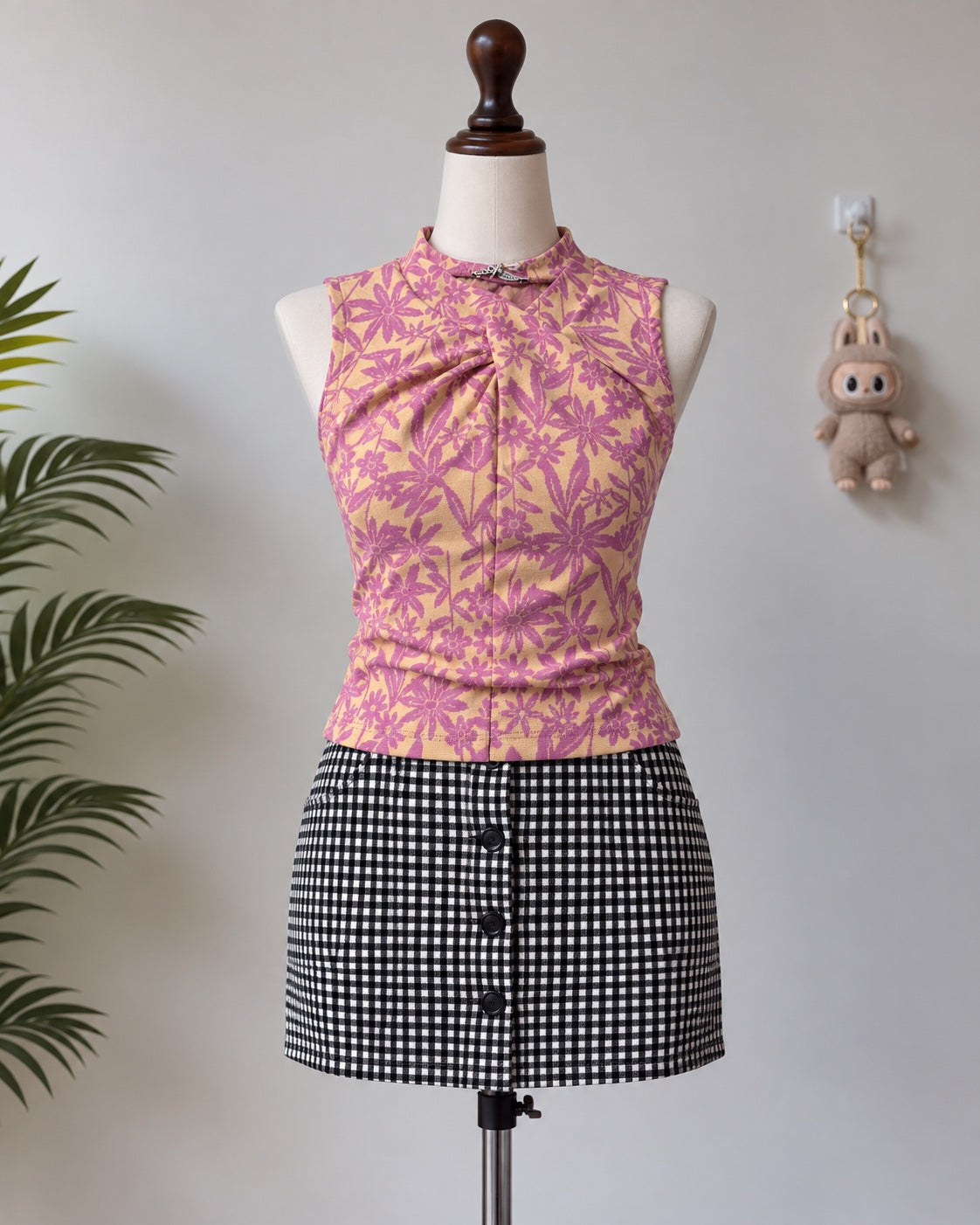Pink Floral Crop Top