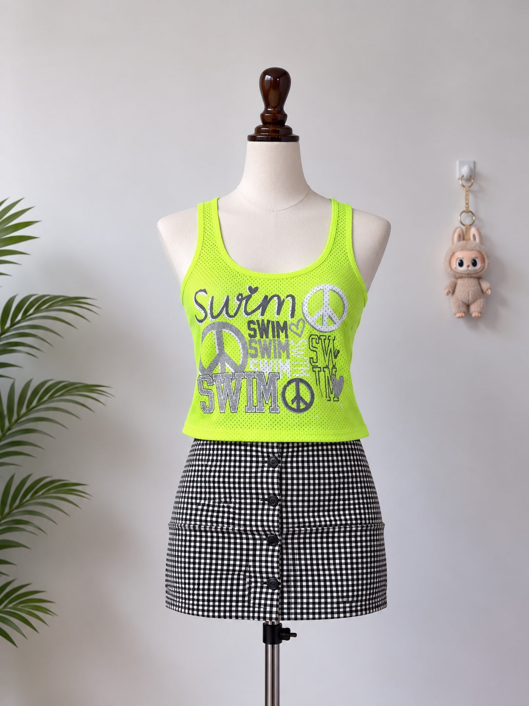 Neon Green Graphic Tank Top