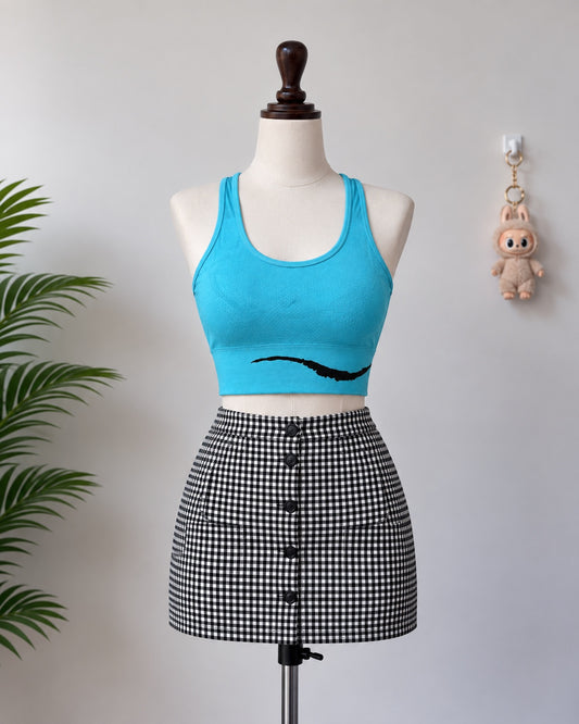Turquoise Sports Crop Top