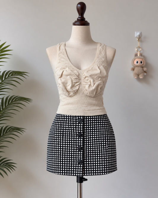 Ivory Textured Tank Top