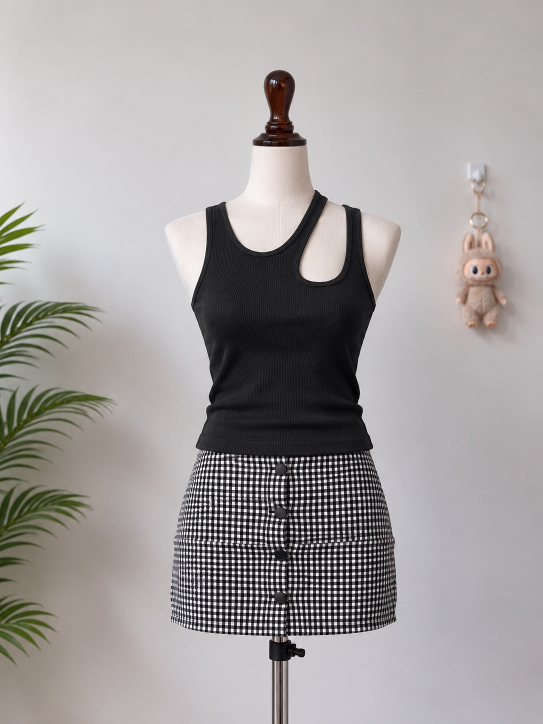Black Cutout Tank Top