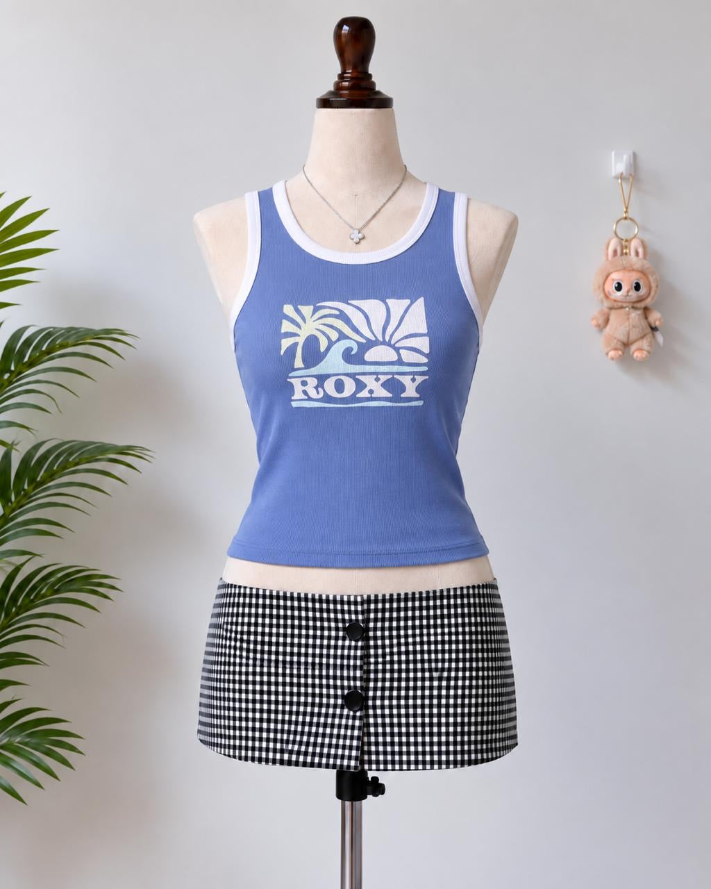 Blue Roxy ribbed tank top