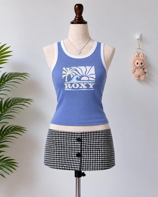 Blue Roxy ribbed tank top