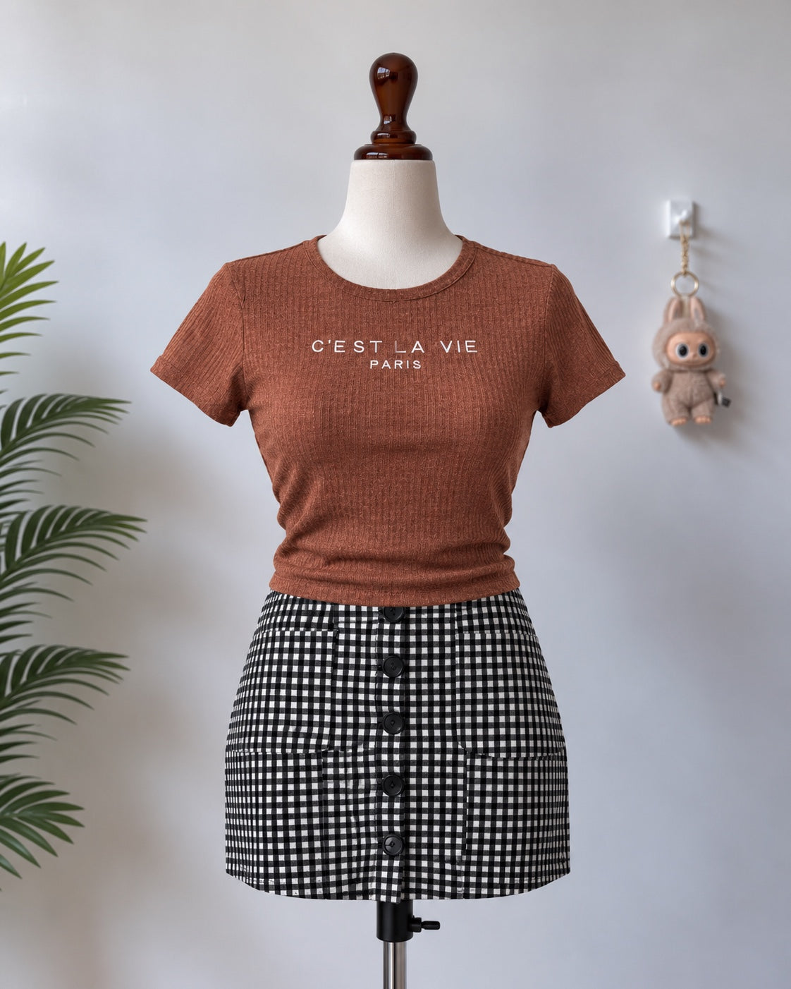 Rust C'est La Vie Paris Crop Top