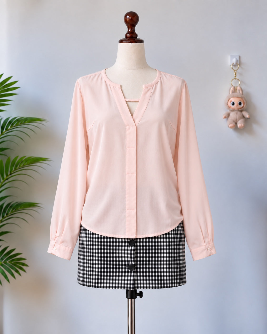 Peach long sleeve blouse