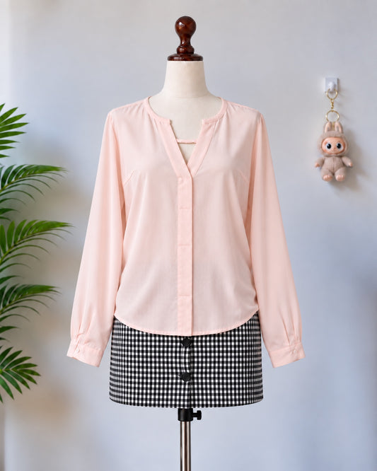 Peach long sleeve blouse